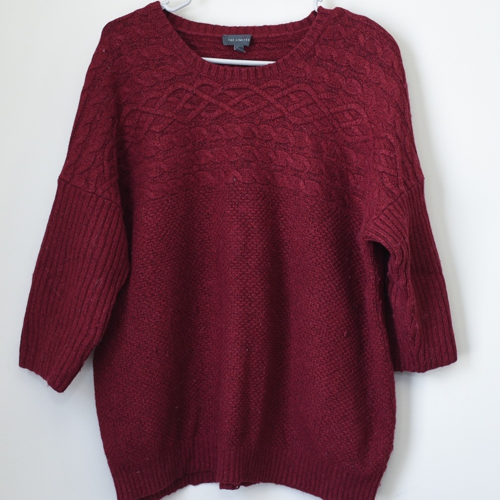 The Limited Dark red 3/4 sleeve sweater - XL